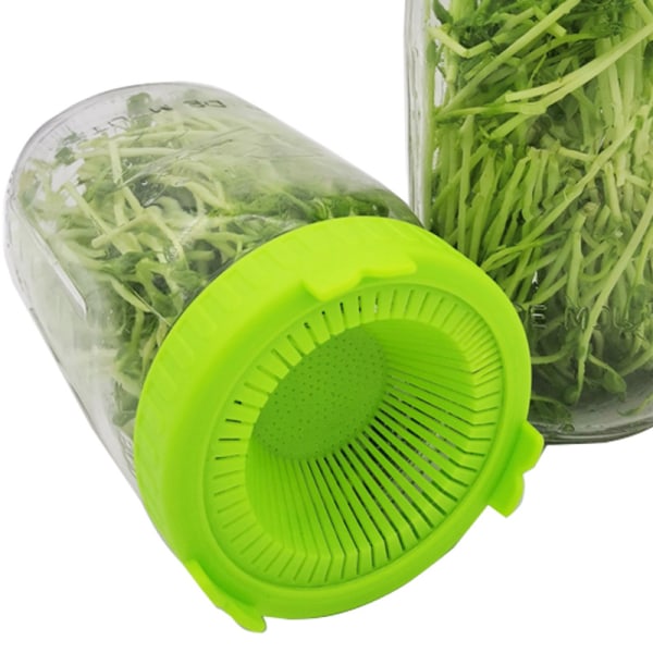 2-pakks Bean Screen Plastlokk for Mason-glass med bred åpning