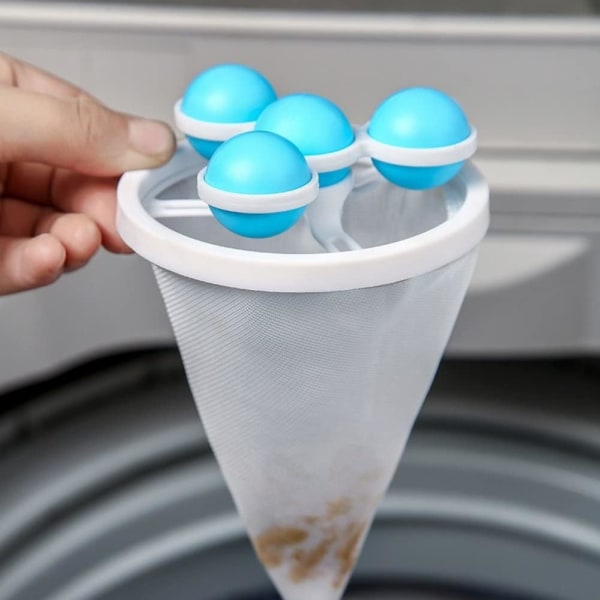 1PC blå Genanvendelig Vaskemaskine - Pet Lint Filter - Vaske Mac