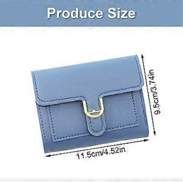 Dame Lille Kompakt Pung Pu Læder Clutch Punge Kortholder Damepung Pengetaske, Clutch Pung Tre-fold Punge Sort Black