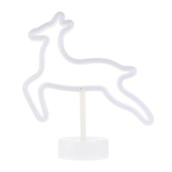1 stk. Jule LED Elg Lille Natlampe Skrivebordslys Dekor (Varm Hvid)