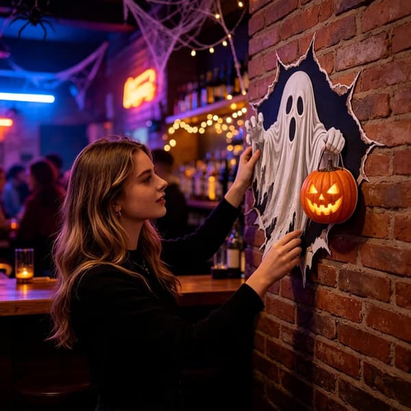 Halloween Spooky-Themed Wall Decals for Home Decor, Halloween 3D Wall Decals - F