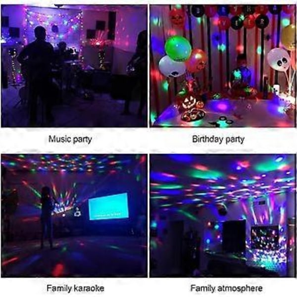 Discoking Discolys Partylys Discolys Lyseffekter 7 Farger Musikkstyrt Led Dj-lys Partybelysning Partylampe For Halloween Jul Ch