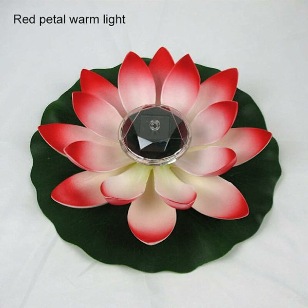Flydende Lotus Solcellelys Solcelle Lotusblomst LED Solcellelampe 288c