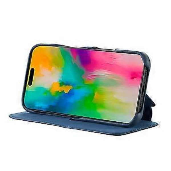 LC.IMEEKE iPhone 16 -kotelo korttipidikkeellä, jalustalla ja nahkaisella suojakuorella Style A