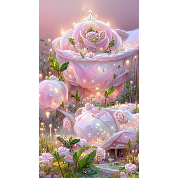 30x40cm 5D DIY Diamantmålning Full,Fleur de Fantaisie#D,DIY Dia