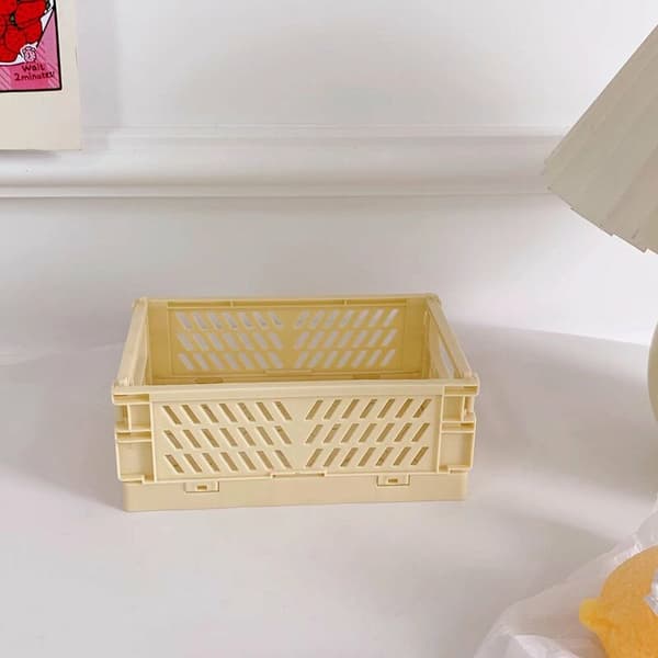 Mini hopfällbar förvaringslåda i plast, hopfällbar förvaringslåda