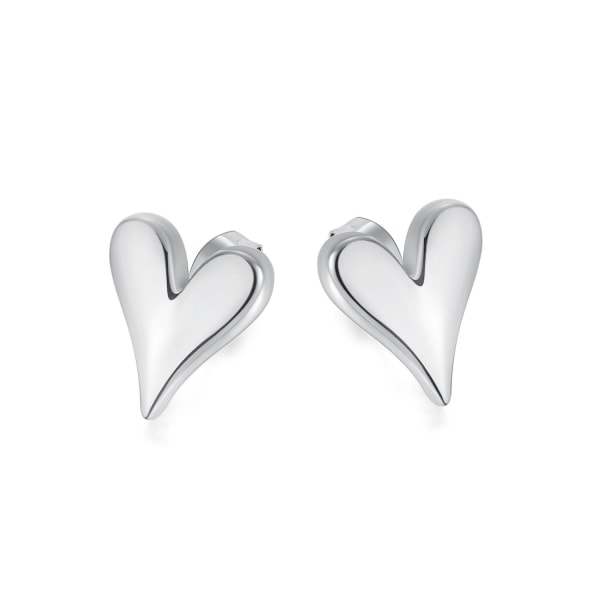 3d hjärtformade örhängen i rostfritt stål Hypoallergena modesmycken för kvinnor