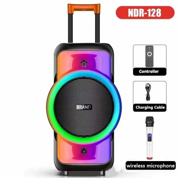 Explosive Portable Trolley Case 12 Inch 1500W Peak Bluetooth Speaker Square Dance Speaker