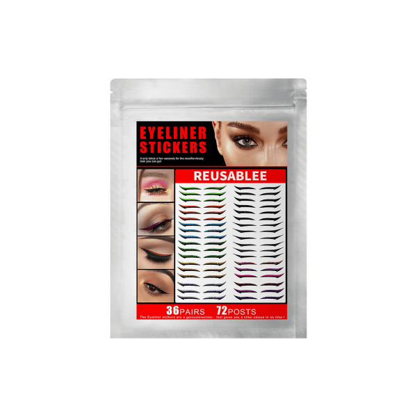 6 påsar Eyeliner Stickers Set (36 Par 72 Stickers) Återanvändbar Eyeliner Sticker
