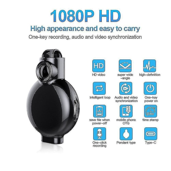 Spy Camera 1080p mini portabel kamera inspelningskamera, mini uppladdningsbar portabel inspelning spion kamera