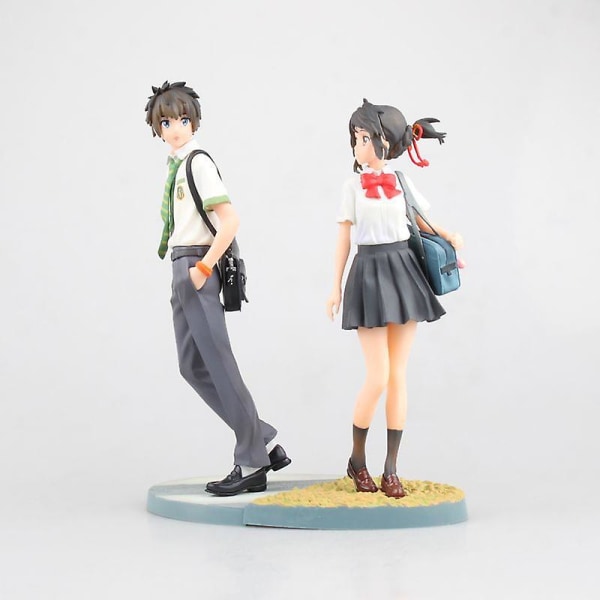 Anime Ditt namn Kimi No Na Wa Tachibana Taki Miyamizu Mitsuha Figuruppsättning Set Statyett Modell Älskling Tjej Vänner Presenter no box