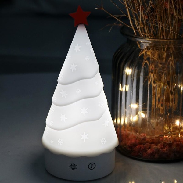 Led dekorativ julgran akrylfärger nattljus mini julgran för nyårsfestdekoration