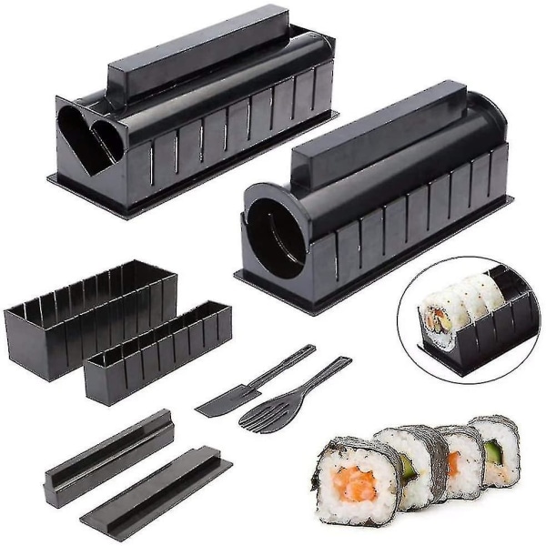 Sushi Maker Kit 10 deler Komplett Sushi-sett for å lage sushi DIY Sushi-sett for nybegynnere Enkel Sushi Maker Enkelt og morsomt Også som en gave