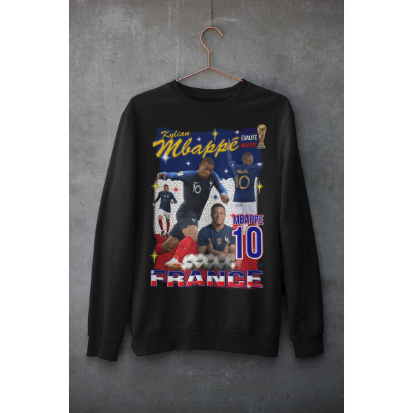 Mbappe Sweatshirt - Frankrike spelare tröja svart 190 128cl