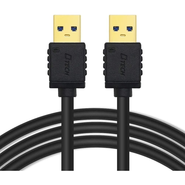 USB 3.0 Typ A Hane till Hane Data Transfer Förlängningskabel sladd för dator PC Hårddisk Video Capture (2m /6 ft, svart)