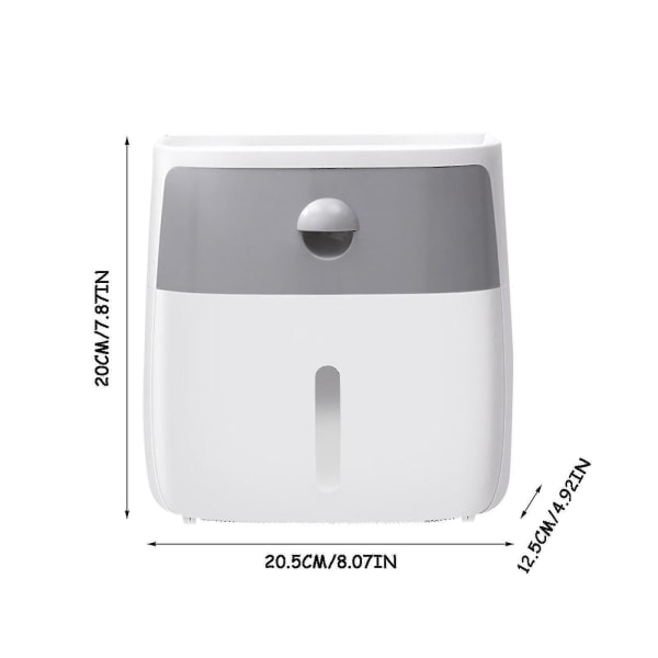 Stor stark klistermärke Badrum Vakuum Plast Vattentät Toalettpappershållare Box