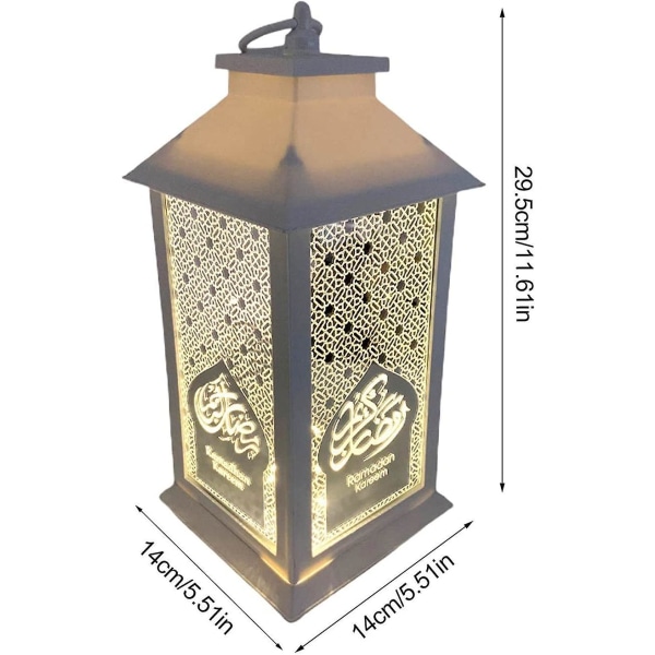 Eid Ramadan Lykta Nattljus Dekoration, Vägghängande Nattljus Ornament Muslim Retro Led Lantern Lights (3-d)