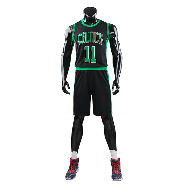 Svart Celtics No.11 Baskettröja Kostym Vuxen Basket T-shirt Uniform Set L (160-165CM)