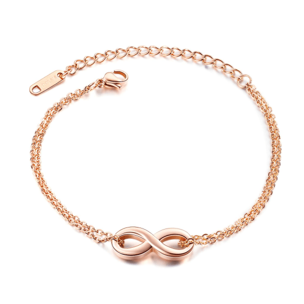 Armband med oändlighetssymbol Rose Gold Armband för kvinnor Eleganta och snygga handsmycken rose gold