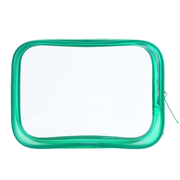 2st genomskinlig sminkväska - pvc kosmetisk väska med dragkedja Vattentät toalettväska Plast resväska Bärbar förvaringsväska för sminkverktyg green
