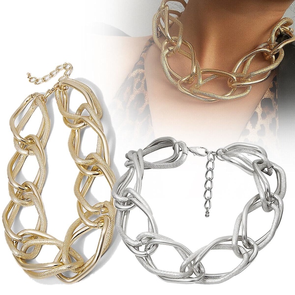 Punk Retro Statement Chunky Choker Charm Classic Necklace Thick Chain Hip Hop Golden