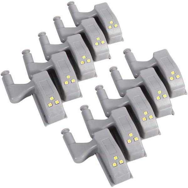 10 st LED-gångjärnssensorljus för skåp Kök Nattlampa Garderob Nattlampa (Cool White)
