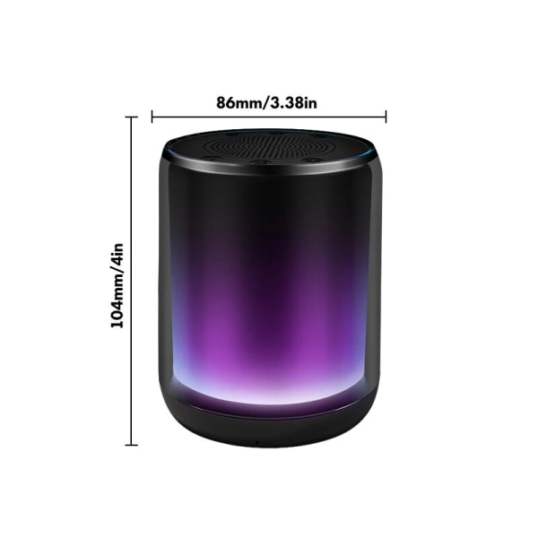 Bärbar Bluetooth trådlös högtalare Home TWS Sammankopplad Färgglad Beam Light 9D Stereo 360° Surround Sound