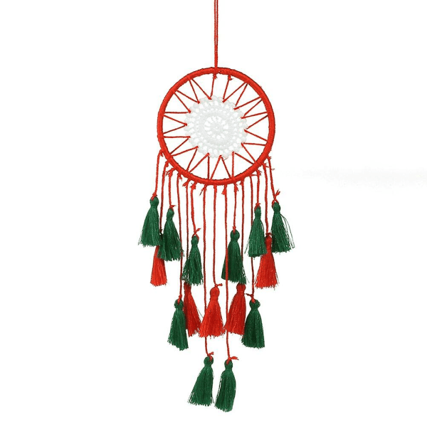 Christmas Dream Catcher Wind Chime Hänge - Drömfångare med rolig fransberlock till jul för hemväggdekor Praktiskt