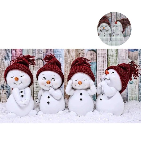 Christmas Snowman Diy Diamond Painting Kit, 5d Diamond Painting, Rund Full Drill Crystal Rhinestone Brodery Crafts For Home Wall Decoration, Christ