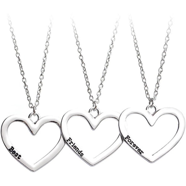 3 st hjärta halsband set matchande kärlek hjärta hänge halsband för kvinnor flickor
