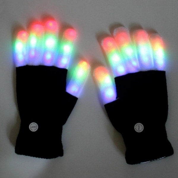 Pairs Glowing Gloves Halloween Led Skinnende Hansker For Voksen Festlig Kule Tilbehør