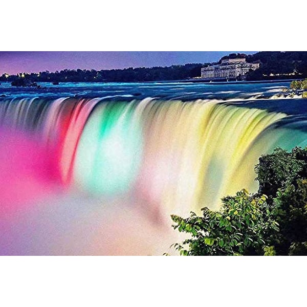 Rainbow Waterfall 5d Diamond Painting By Number Kit - Ninehorse Full Drill Crystal Rhinestone Vuxenbroderi Korsstygn Juldekor Present 104892 7.8x11.8 inch