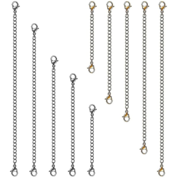 Halsbandsförlängare, 15 st Rostfritt stål Guld Silver Halsbandsarmband
