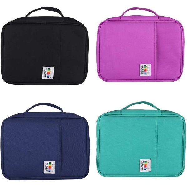 220 fack färgat case, hållare med stor kapacitet Pen Organizer väska med blixtlåssvart(cg-3)