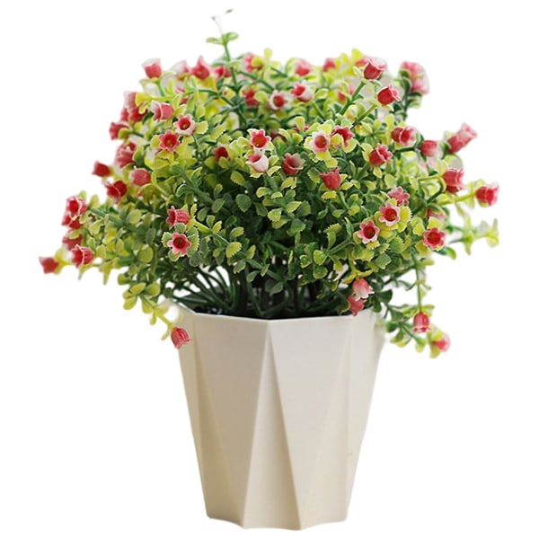 Kunstige Blomster, Plastikpotter, Græsbolde, Grønne Planter, Pottede Dekorationer, Kunstige Planter style1