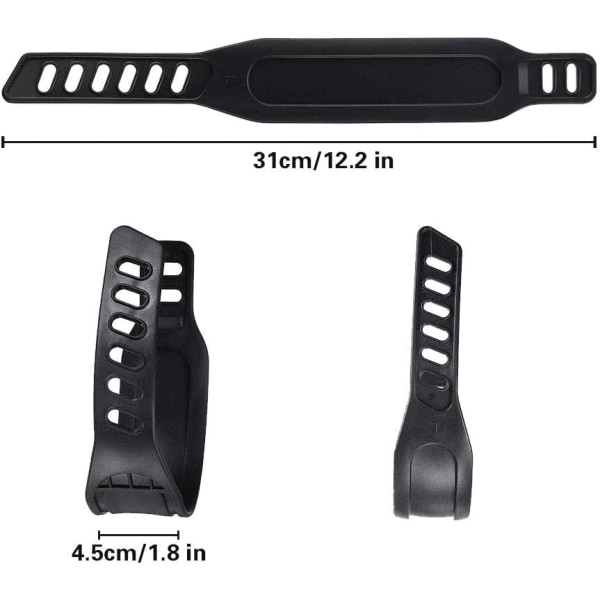 Universal motionscykelpedalremmar, långa justerbara gummifixerade cykelremmar, kompatibel med de flesta motionscykelpedaler