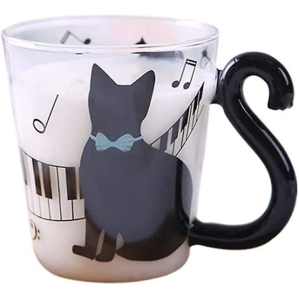 Söt Creative Cat Kitty Glasmugg Kopp Tekopp Mjölkkopp Kaffekopp Rosa - Vattenglas (c-1) blue