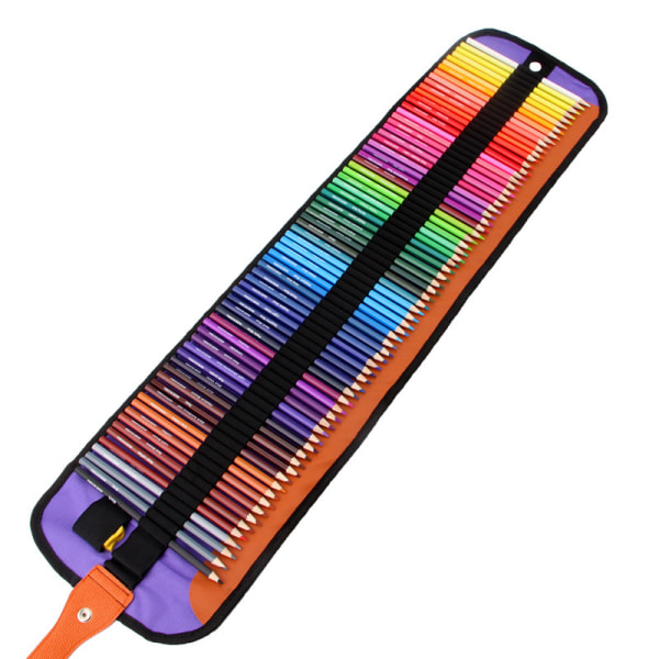 Färgpennor Färgpennset set med bärbar rullväska Case inkluderar pennvässare Perfekt för vuxna och barn (72