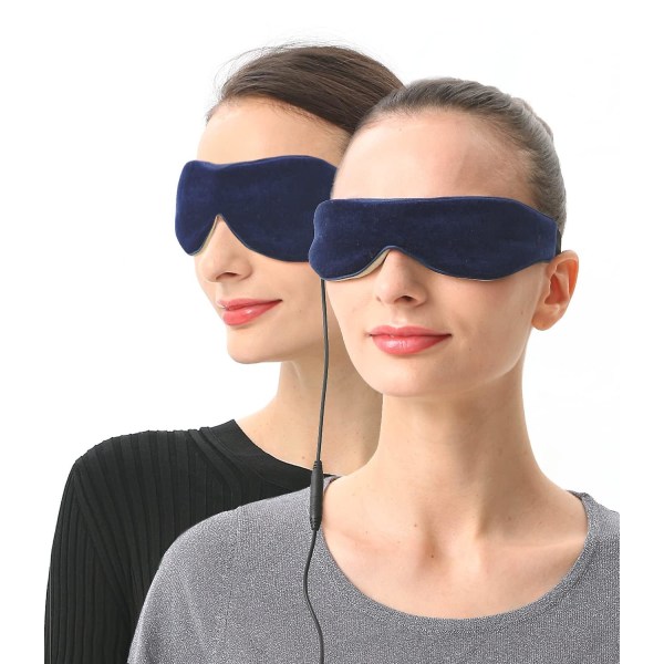 2st elektrisk uppvärmd ögonmask & mikrovågsbar värmeögonkompress med linfrö för torra ögon, spa varm ögonmask, lindra ögontrötthet