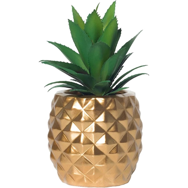 Artificial Potted Pineapple Decor - Fake Pineapple Home Office Kitchen Table Decor Gold