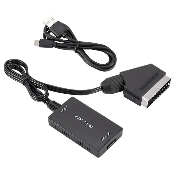 Scart To Hdmi Converter With Hdmi Cable Hd Adapter 720p 1080p