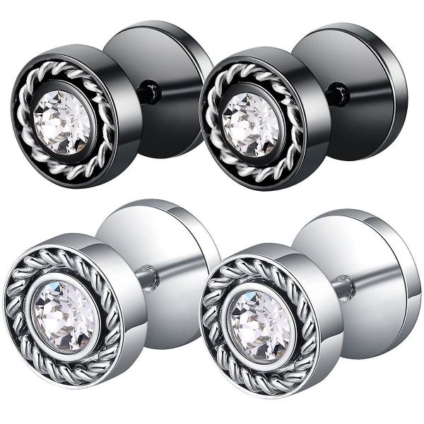 Stud Earrings Titanium Steel Round Zirconia Stud Earrings - Hypoallergenic And Durable