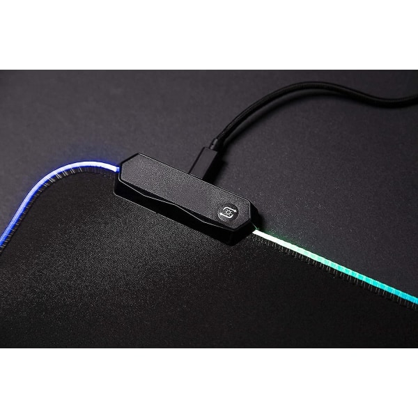 RGB Spillmatte for Gaming - 3402453mm LED Spillmatte med Sklisikker Gummibase, Myk Datamaskin Tastatur Mus