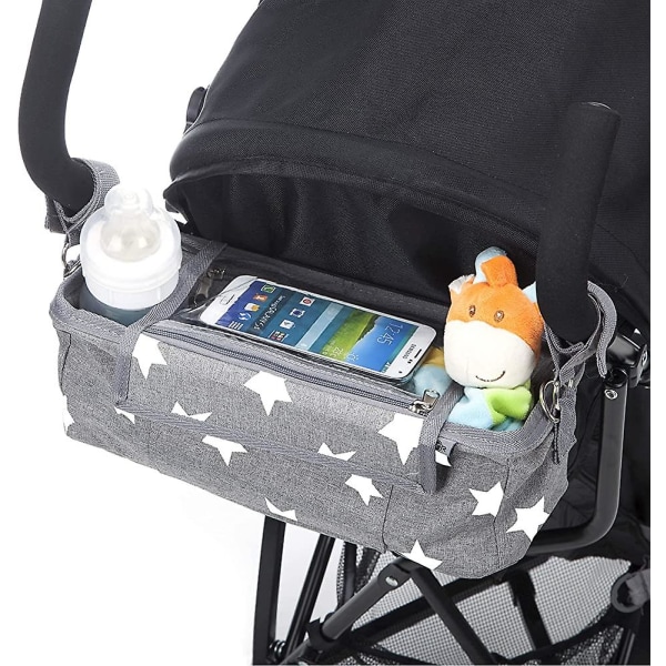 Stroller Organizer, Buggy Organizer With Waterproof Rain Cover & 2 Stroller