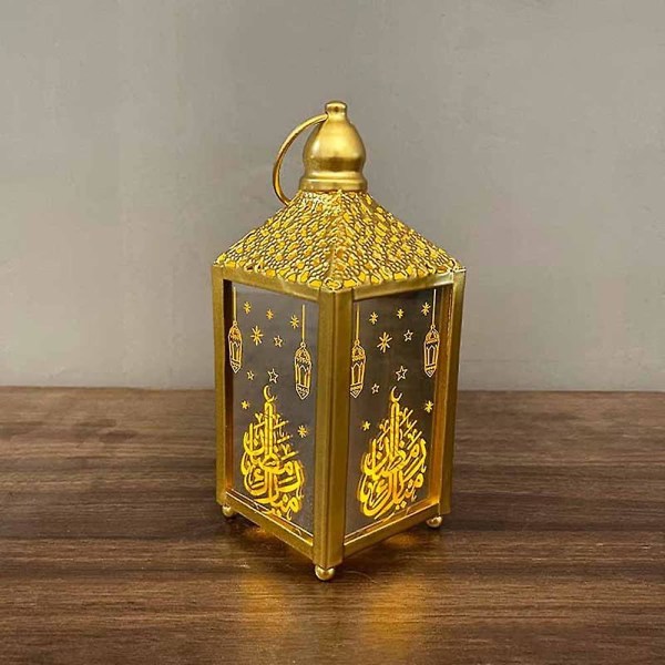 Led Pendelbelysning Semesterbelysning Dekorativ Lampa Smidesjärn Nattljus Vit/guld Stor Dekoration Ny Ramadan -d gold