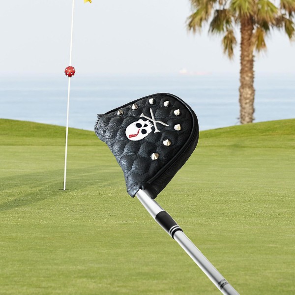 Magnetisk Lukking Golf Putter Hodetrekk Golfkølle Hodetrekk PU Lær Trekk For Golfkø Black