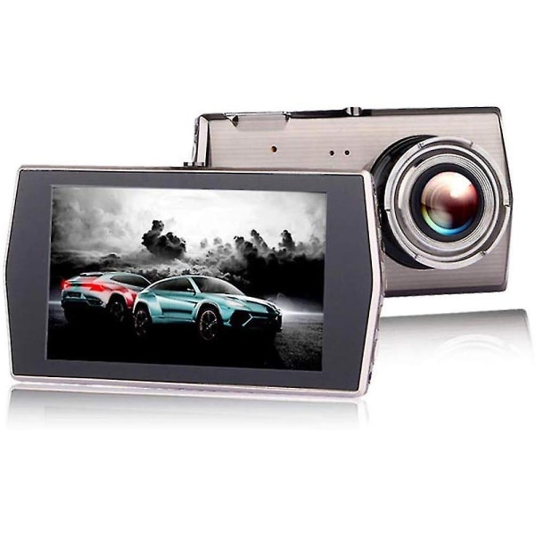 Dual Dash Cam Bil DVR-kamera 4-tumsskärm Full HD 1080p Bilkamera Fram och bak Night Vision Recorder G Sensor Parkering