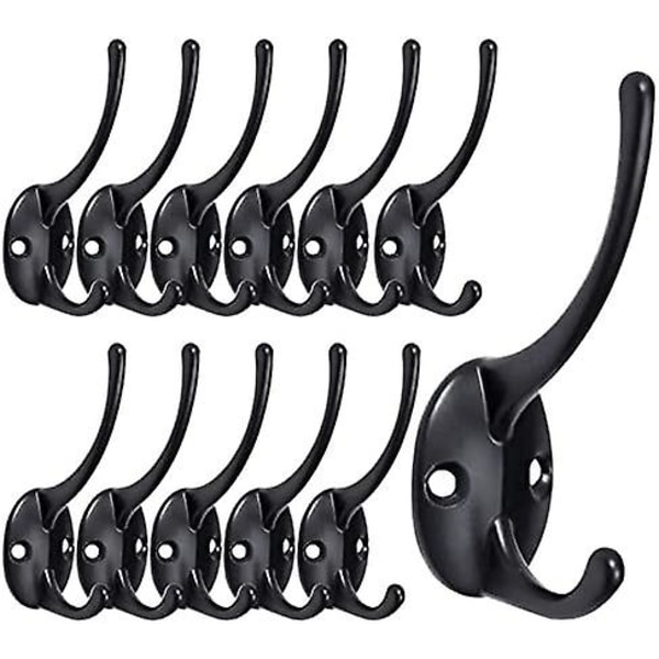 Dual Coat Hooks,heavy Duty Double Hooks Wall Mounted Hooks ,double Utility Rustic Coat Hook With 24 Screws,for Bathroom Bedroom Door Wall ,coat,scarf,