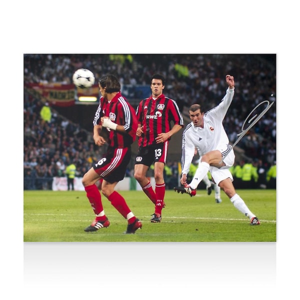 Zinedine Zidane Signerade Real Madrid-foto - Champions League Final Volley