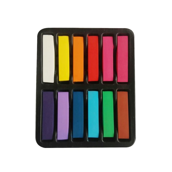 Farfi 12 färger engångsmålningsverktyg Tillfällig hårfärgningskrita för tonåring